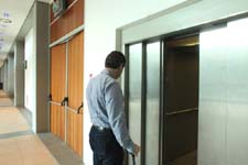First-floor conference rooms reached by lift