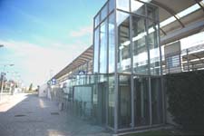 Railway station reached by lift